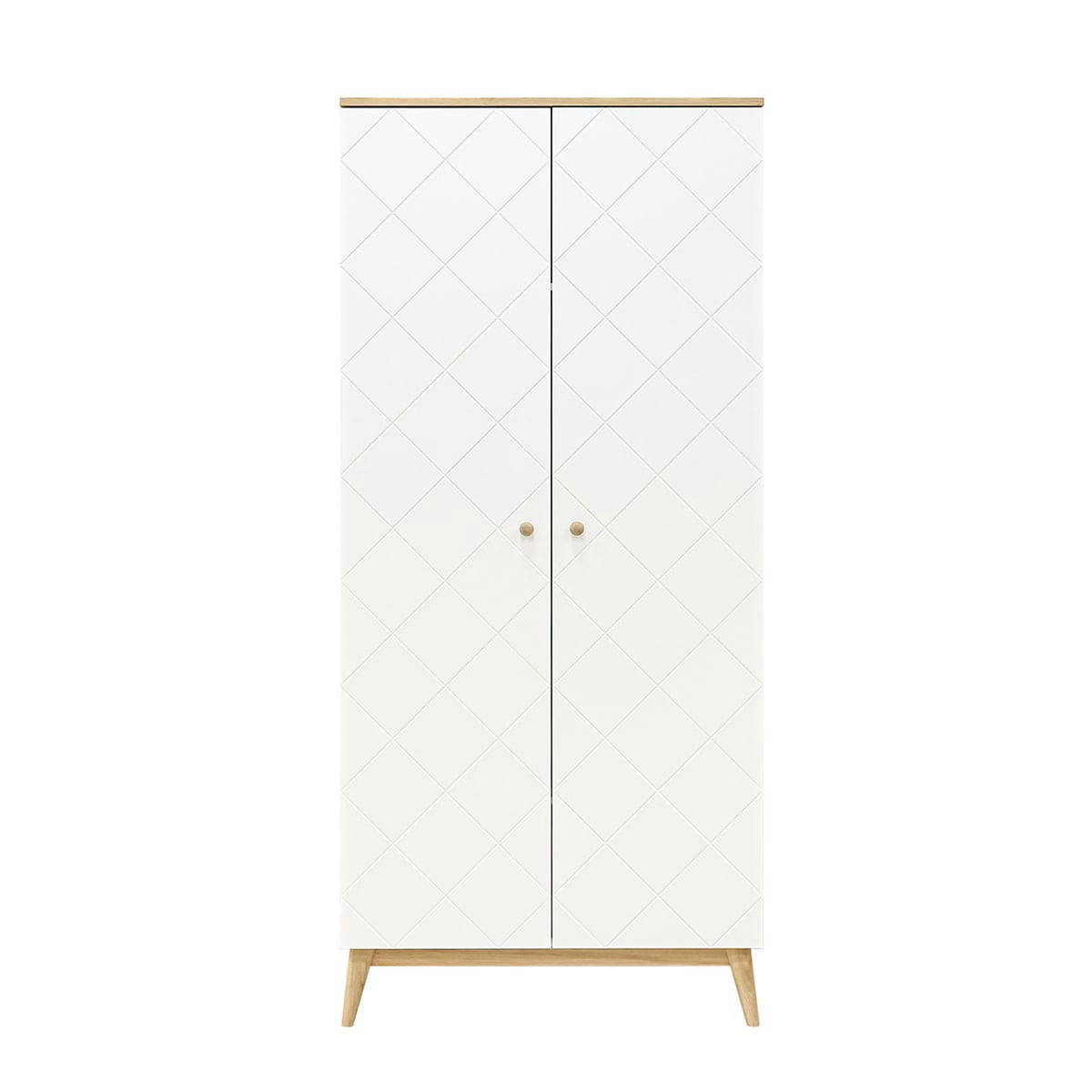 PARIS - Armoire 2 portes blanc chêne
