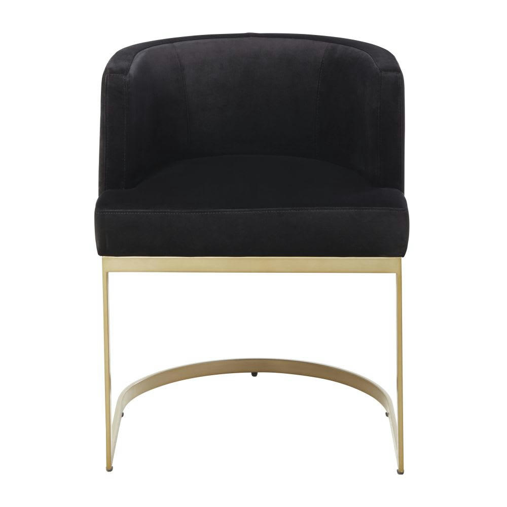Requiem - Fauteuil en velours noir et métal coloris laiton