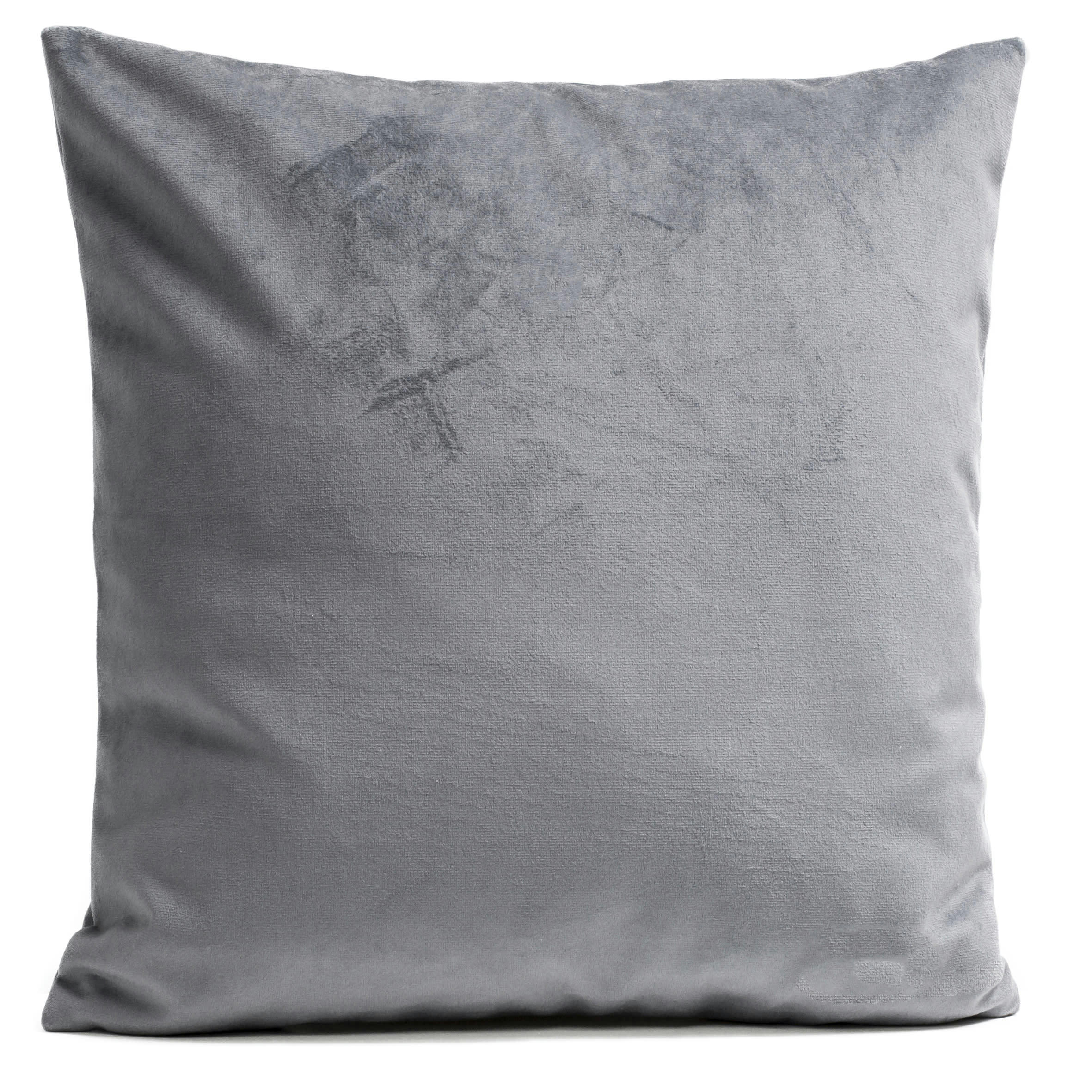 - Coussin uni suédine gris 40x40cm
