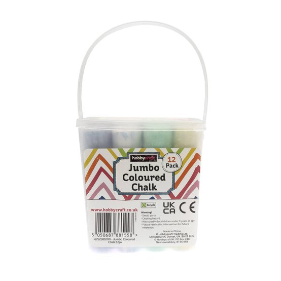 Jumbo Coloured Chalks 12 Pack