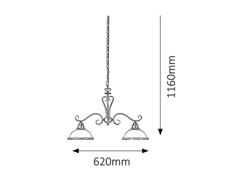 Lampa wisząca brąz Elisett 2xE27x60W wym: 116x62x42 cm Rabalux