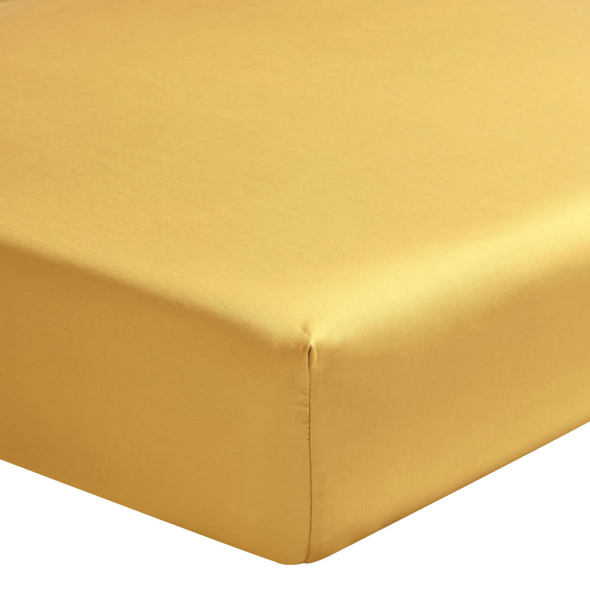 TEOPHILE - Drap housse en satin de coton or 180x200