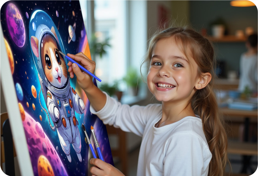 Malowanie po numerach obraz z ramą 40x50 Astronauta Massido
