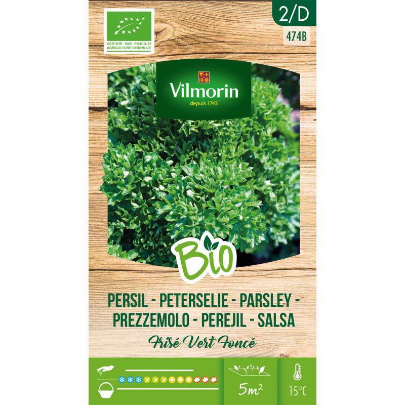 Semences de persil Frisé Vert Foncé Bio VILMORIN