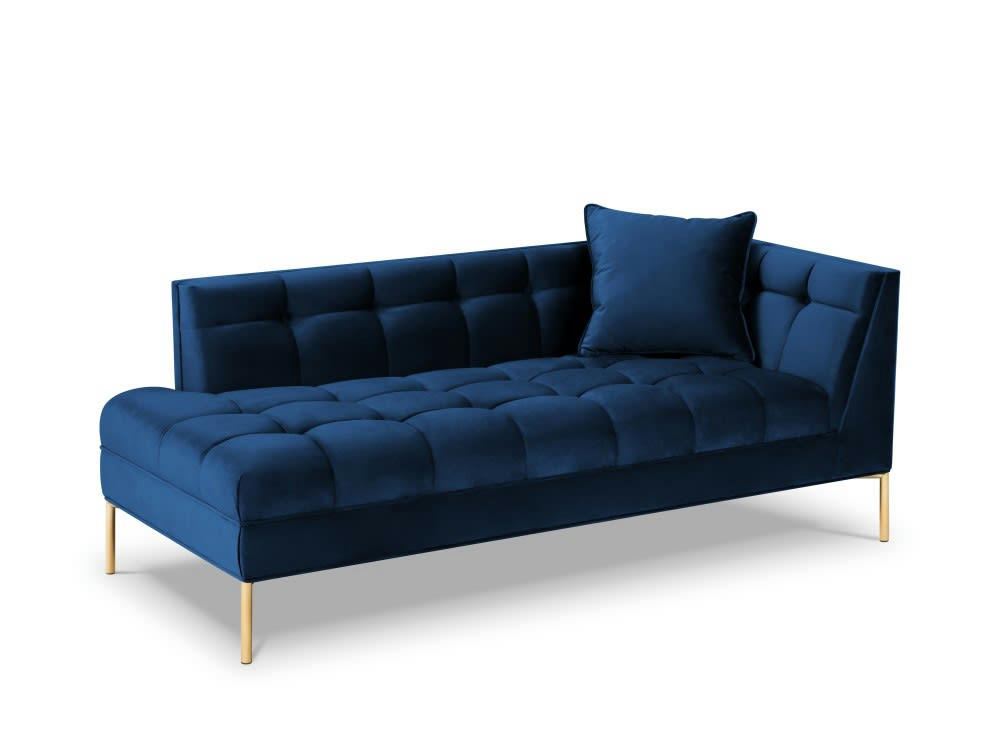 KAROO - Méridienne gauche velours bleu roi