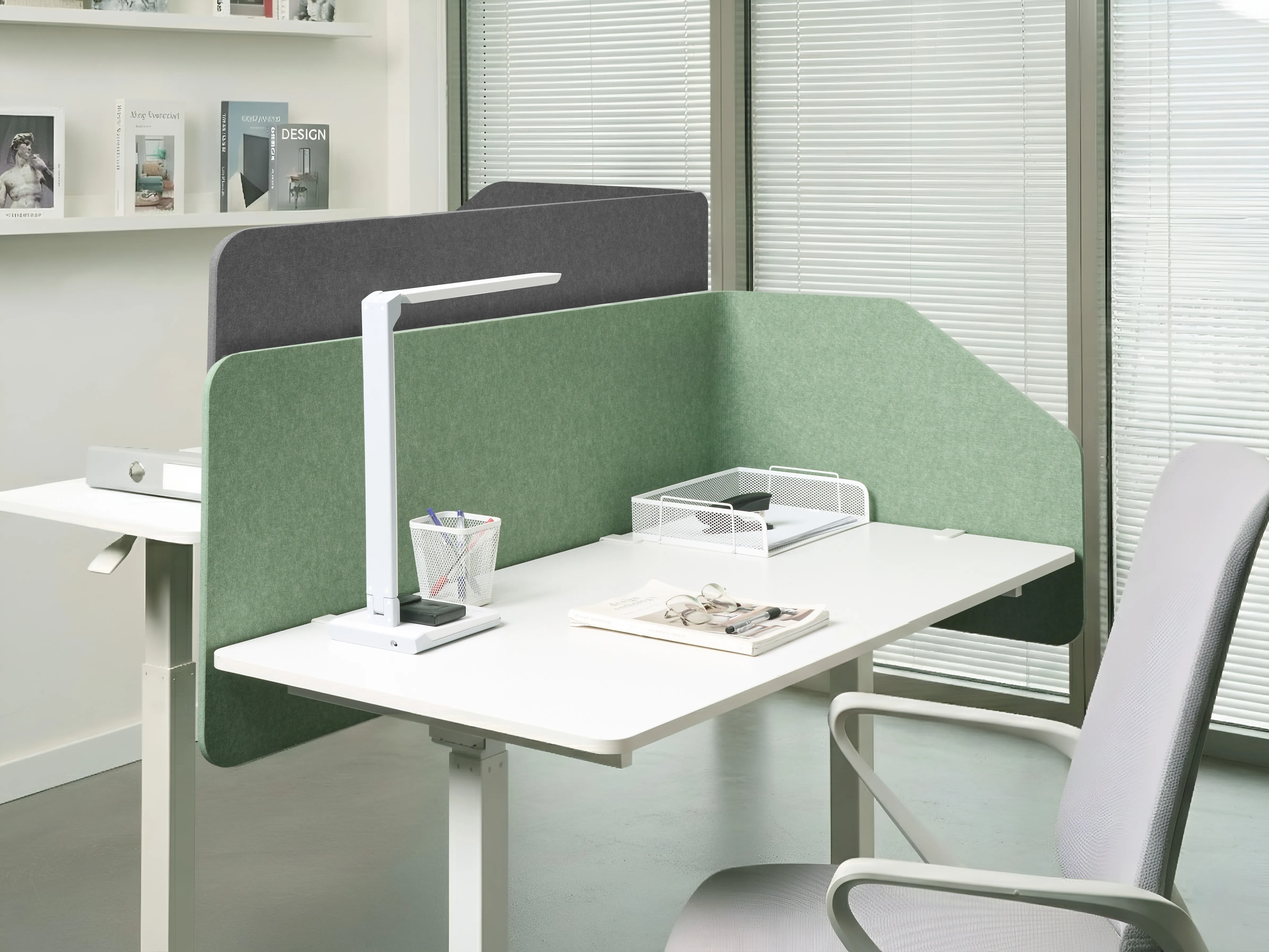 Desk Screen FOLDY 120 x 50 cm Light Green