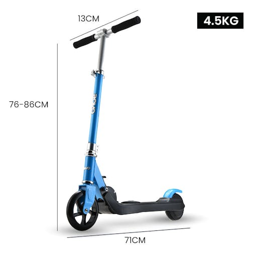 NNEMB Electric Scooter-Ages 5-11-Adjustable Height-Folding-Lithium Battery-Blue