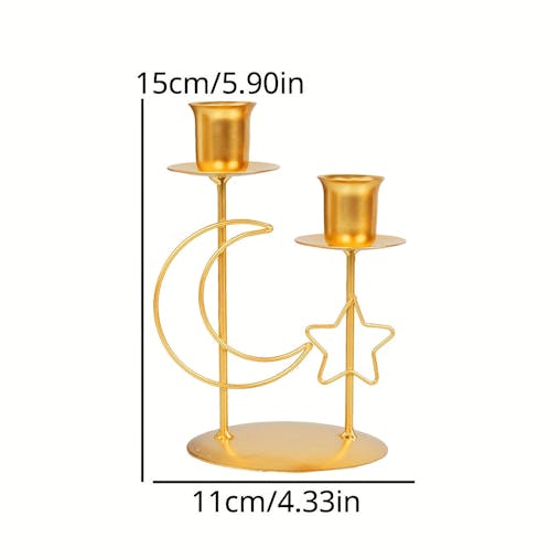 NNETM Golden Star Moon Ramadan Candle Holder