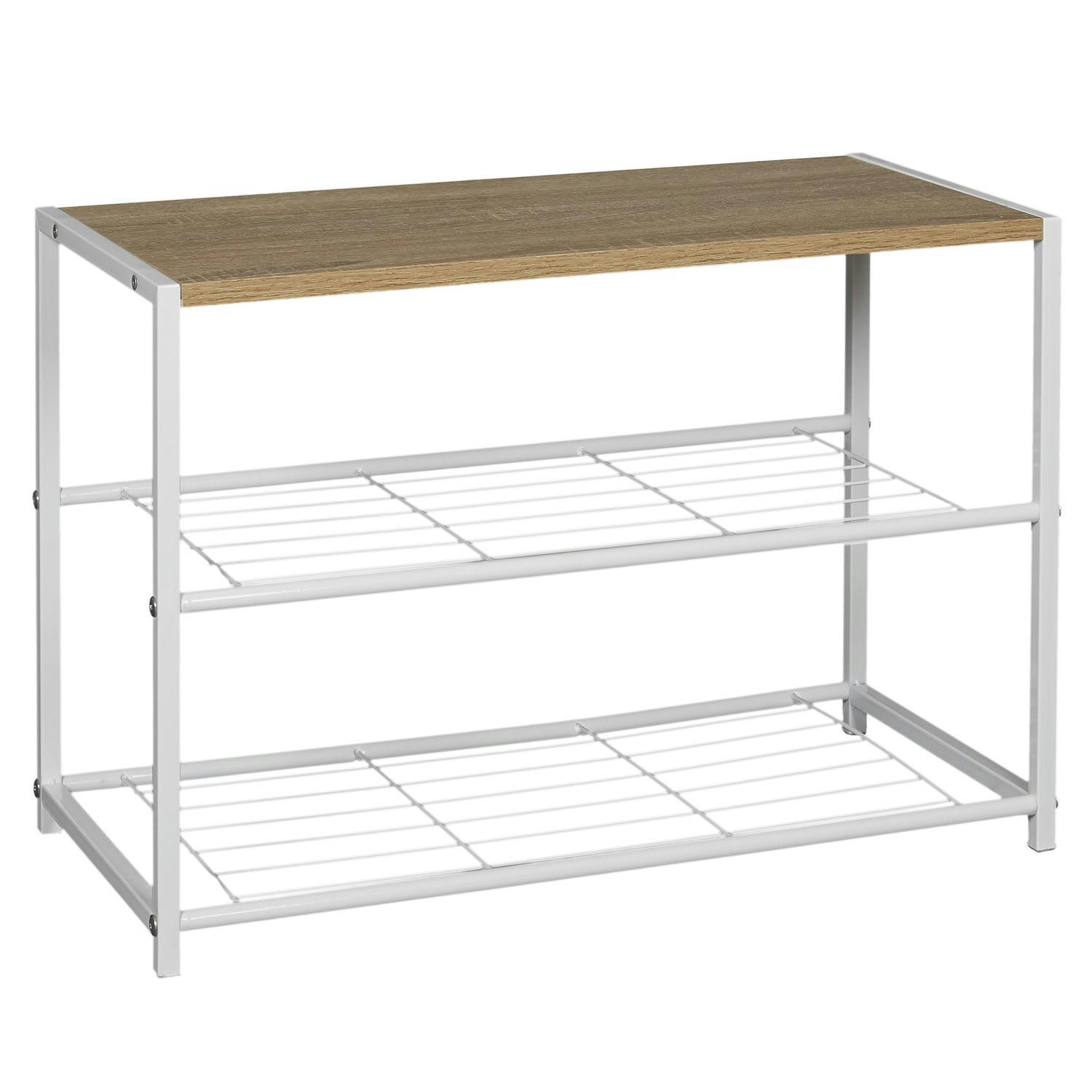 - Meuble à chaussures 2 étages blanc