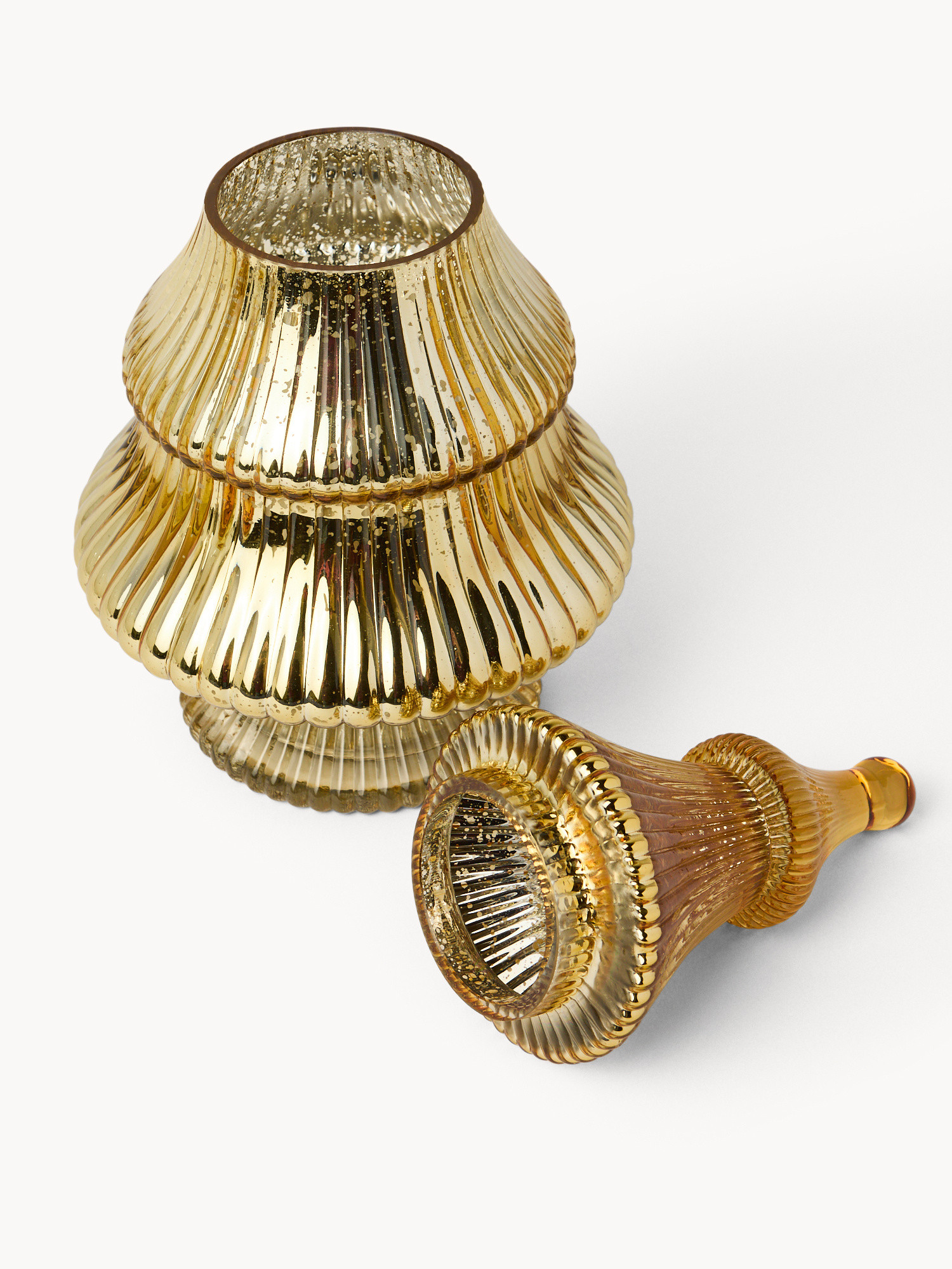 Porta dolci in vetro elettrolitico ad albero