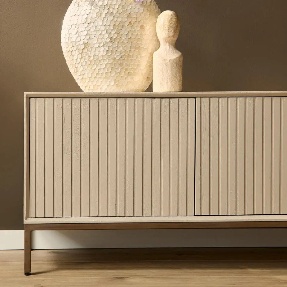 Tv-meubel Zandkleur Hout - 210x45x55cm - Madison