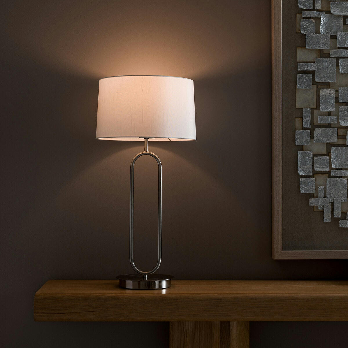 Lampe métal acier nickel satiné, Ladika