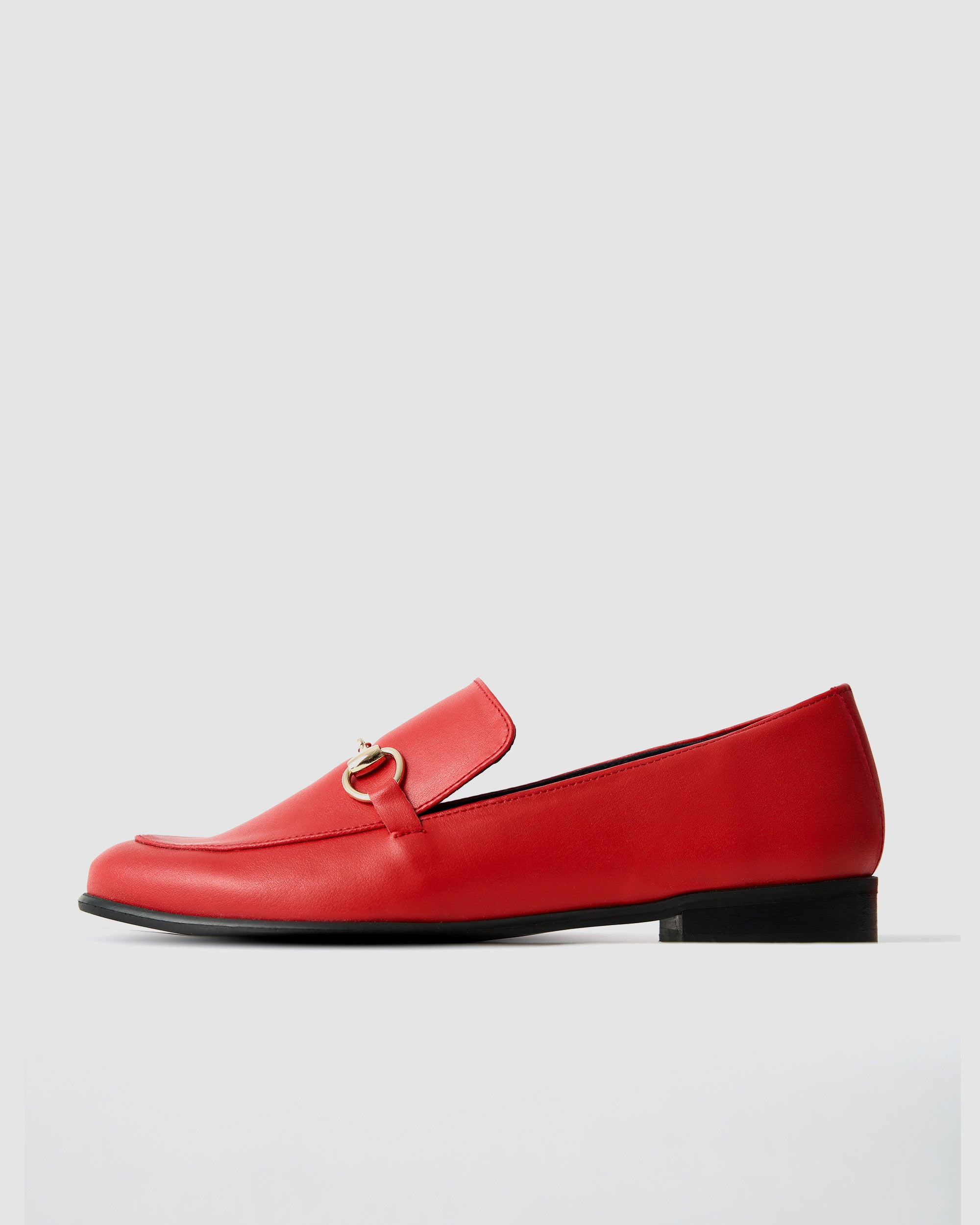 BOHEMA - Shiv Loafers Czerwone, ze skóry roślinnej, polska rodzinna marka