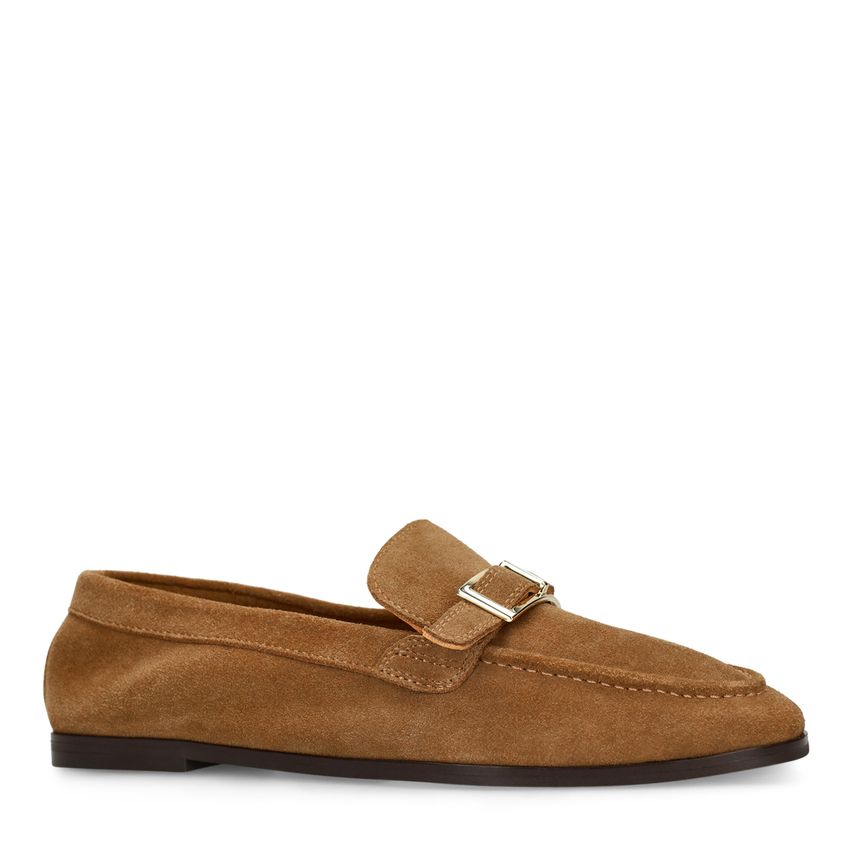Manfield Cognac suède loafers