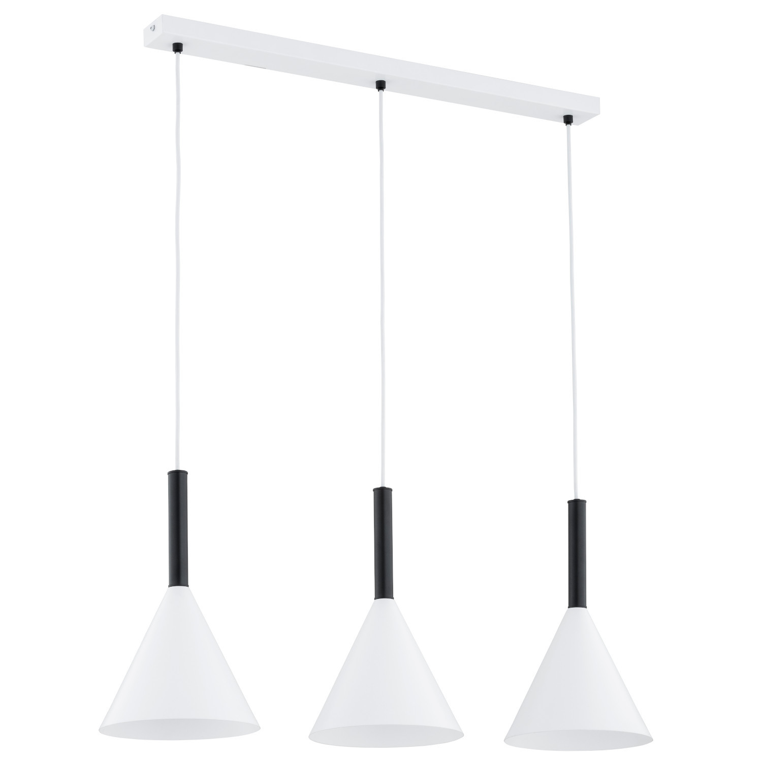 Lampa wisząca biało-czarna PERO 3xE14x10W wym: 90x72,5x20,5 cm Alfa