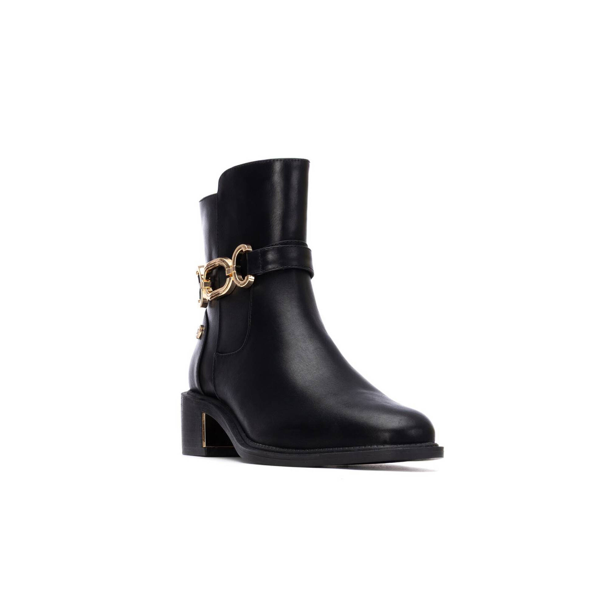Boots boucle fantaisie dorée