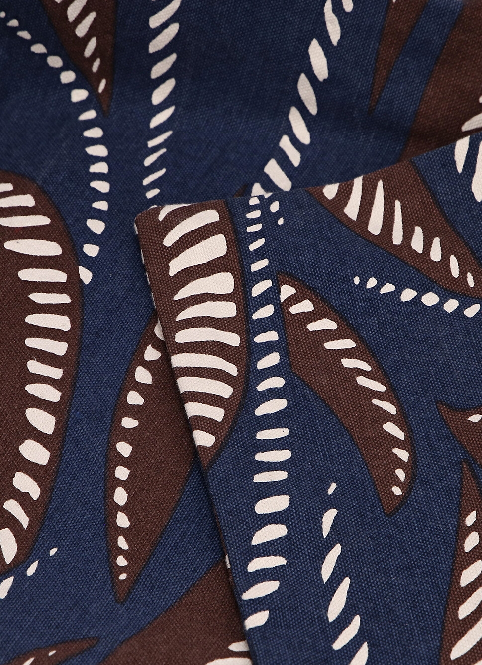 COUSSIN IMPRIMÉ FEUILLE CORALIE MARINE