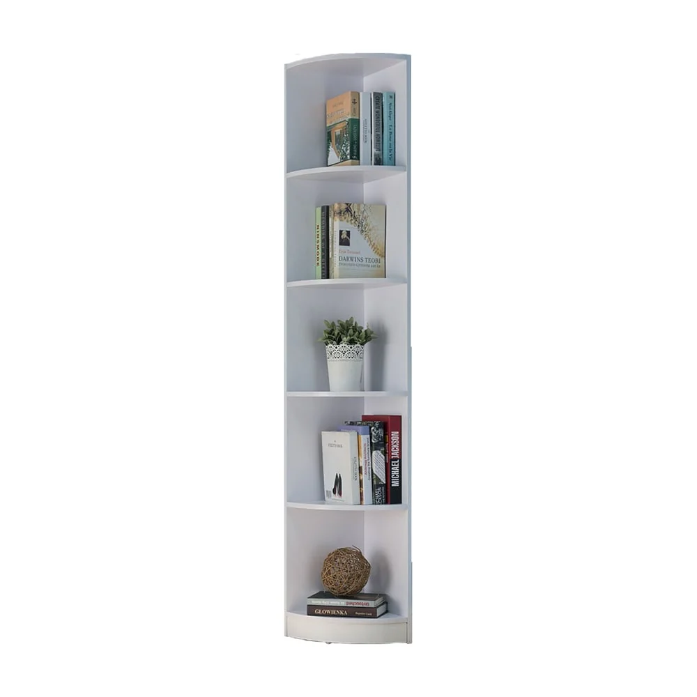 Modern Bookcase Corner White