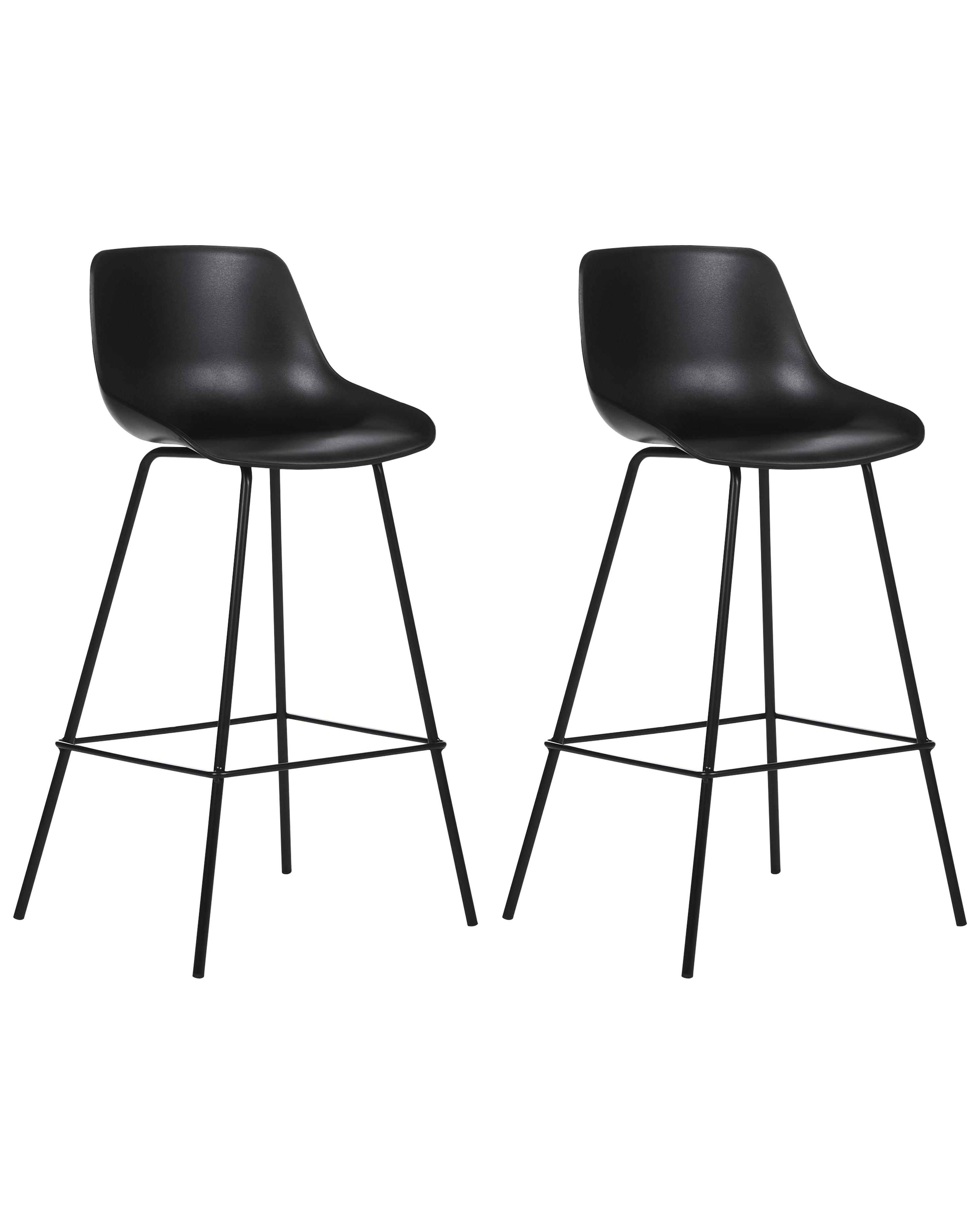 Set of 2 Bar Chairs EMMET Black