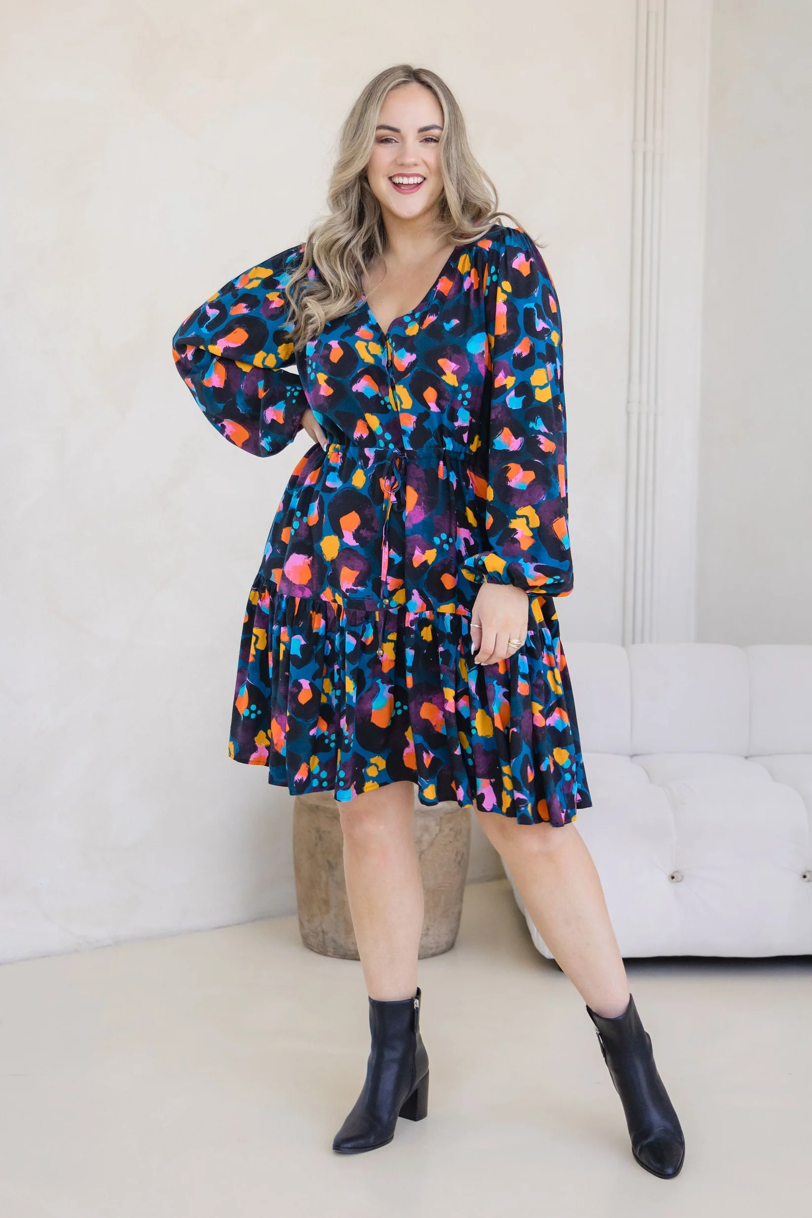 Long Sleeve Esmae Dress in Verona by Kasey Rainbow