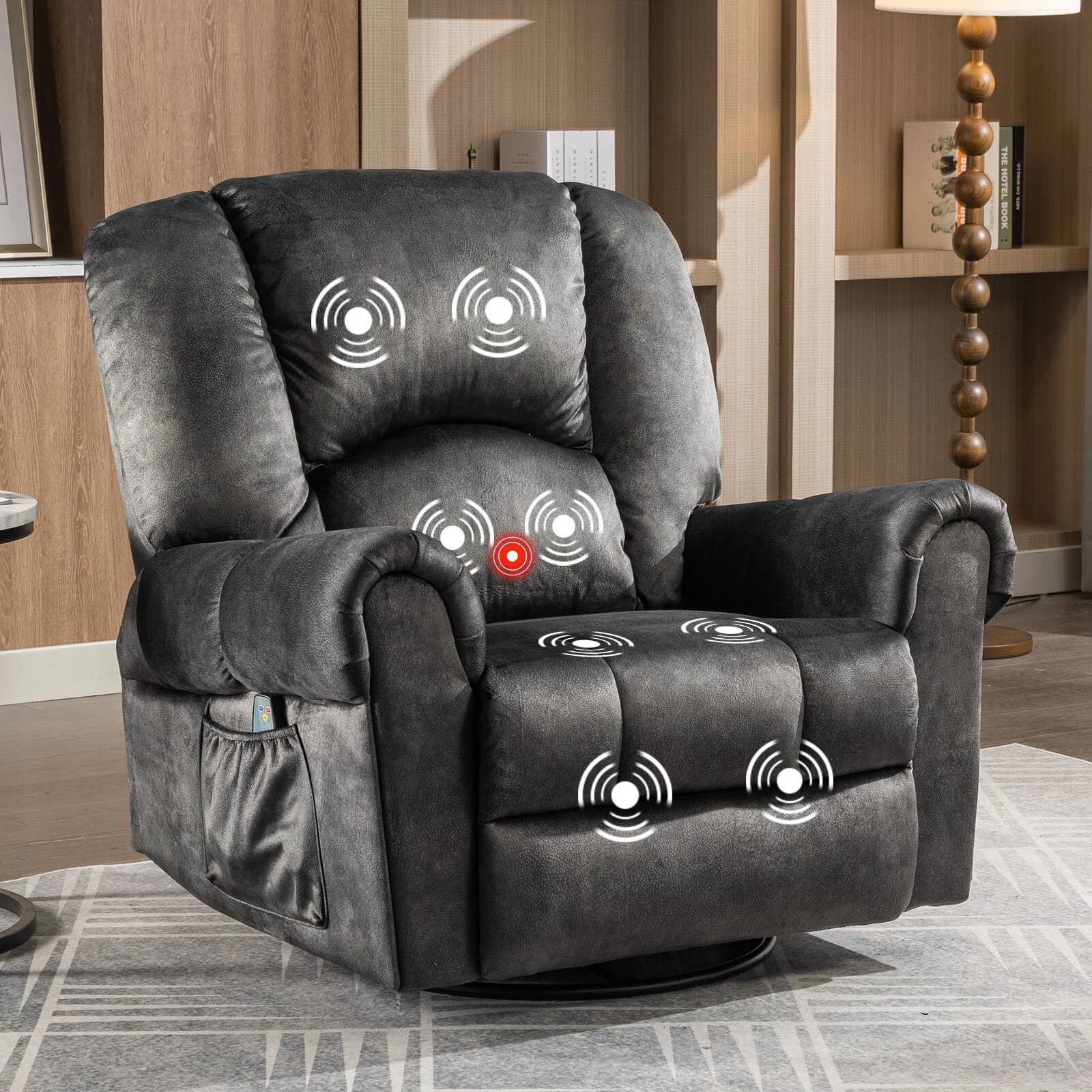 Swivel Rocker Recliners Rocking Swivel Recliner Chair With Massage And Heat With Side Pockets