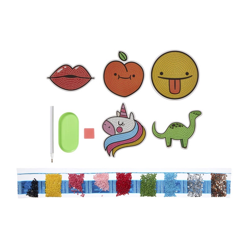 Diamond painting magneten DIY - set van 5 - diverse varianten