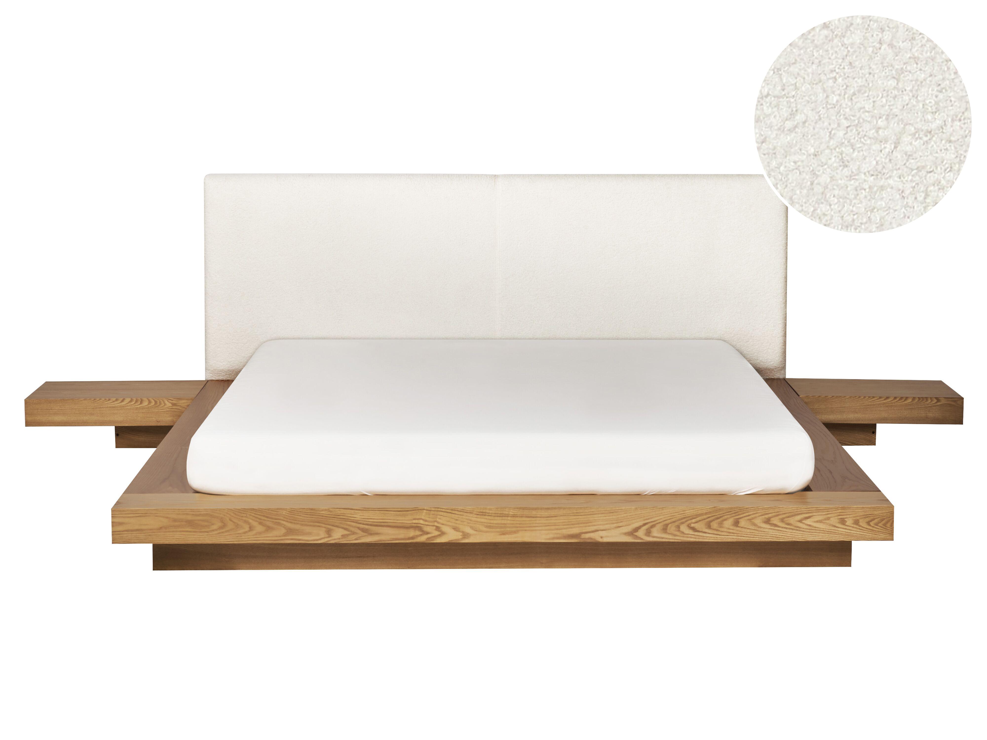 Bed Boucle ZEN 160 x 200 cm (EU King Size) Natural Ash Wood