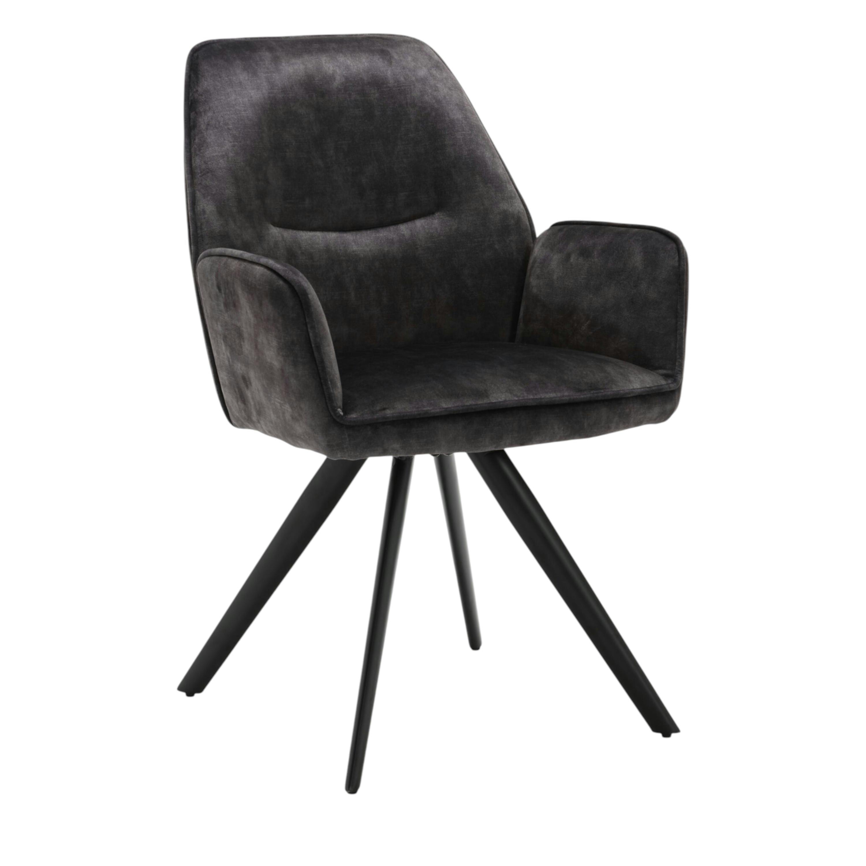 Fauteuil de table gris foncé moderne (lot de 2) CORTINA