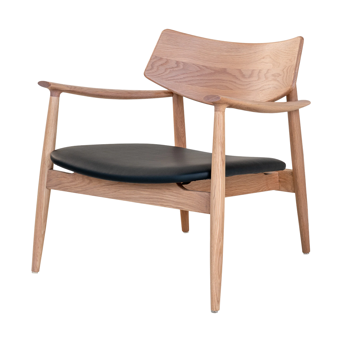 Artichok Oliver Houten Fauteuil Naturel - Zwarte Kunstleren Zitting