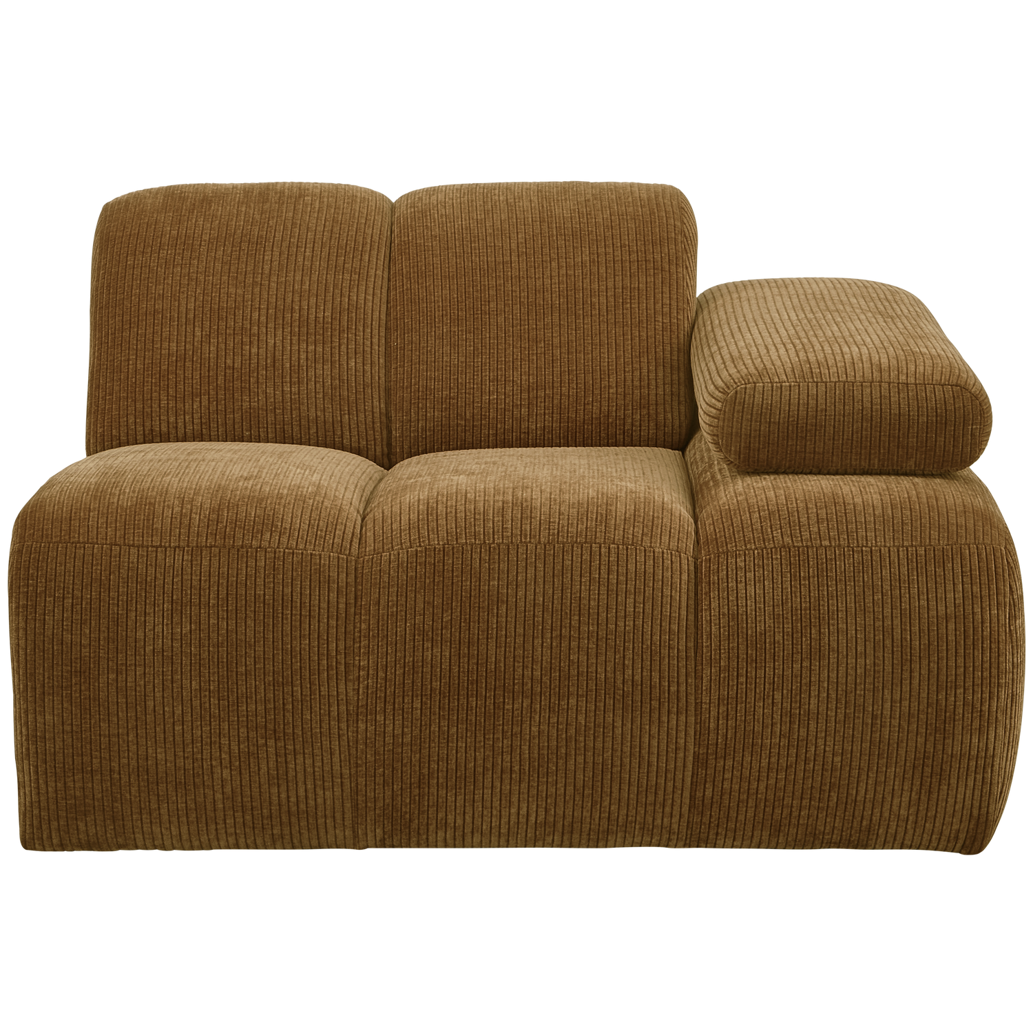 WOOOD 1-zits bank met arm rechts Mojo - Ribstof - Geel - 74x120x97
