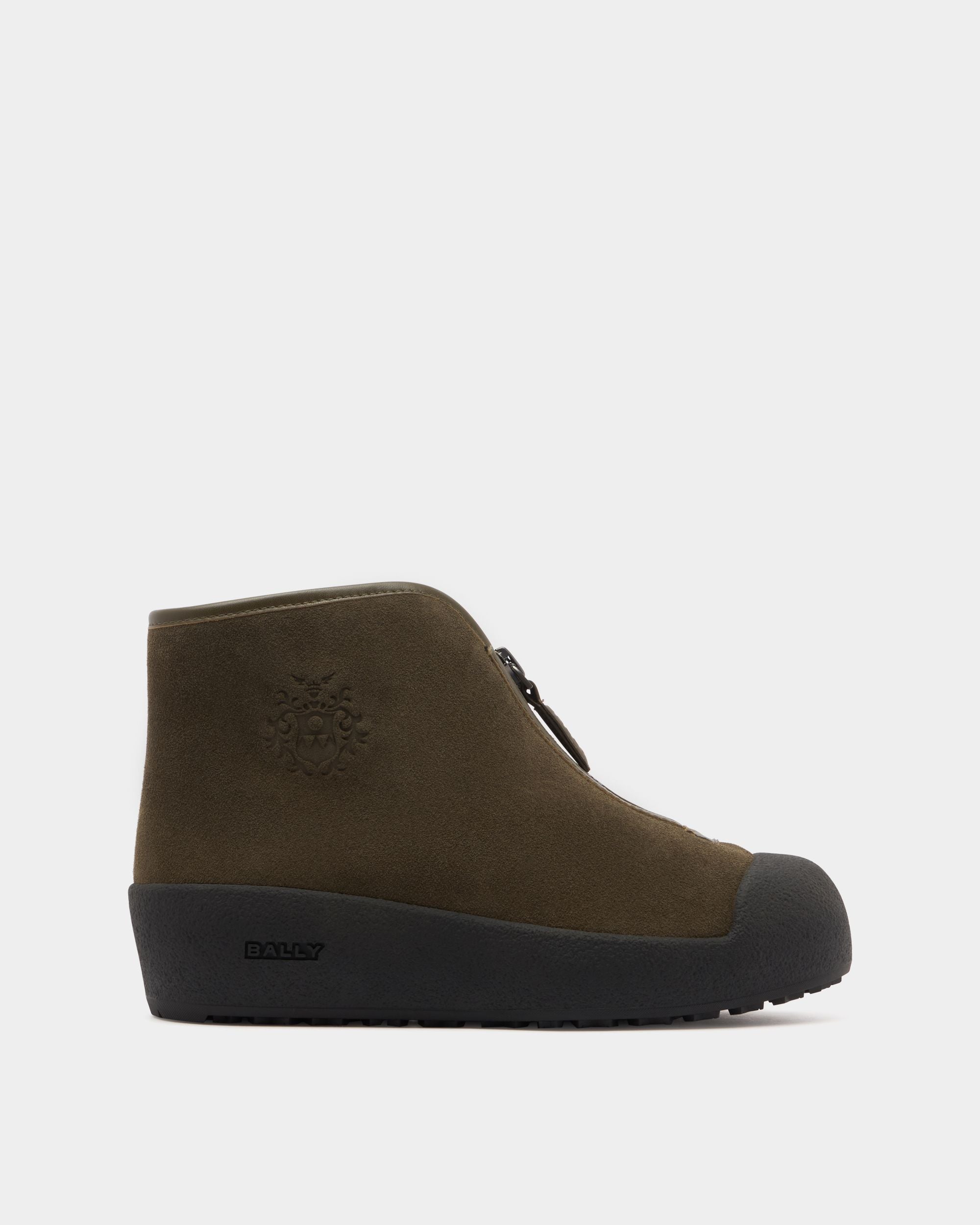 Bally Curling Stiefelette Aus Veloursleder In Braun