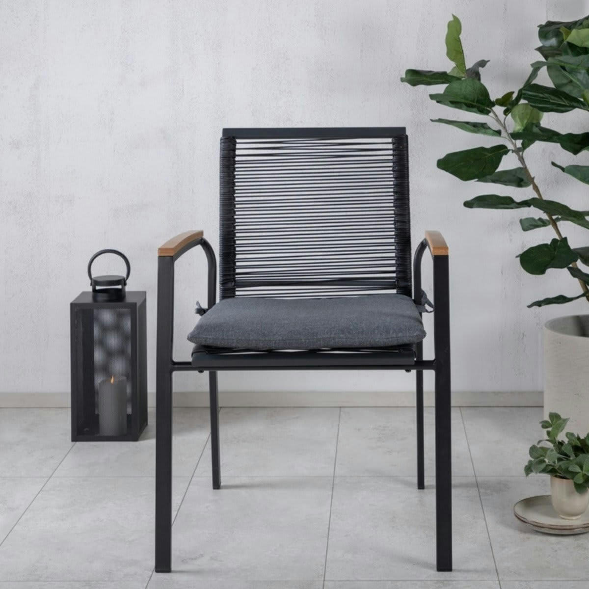 CHICLAYA - Lot de 2 chaises de jardin modernes avec accoudoirs