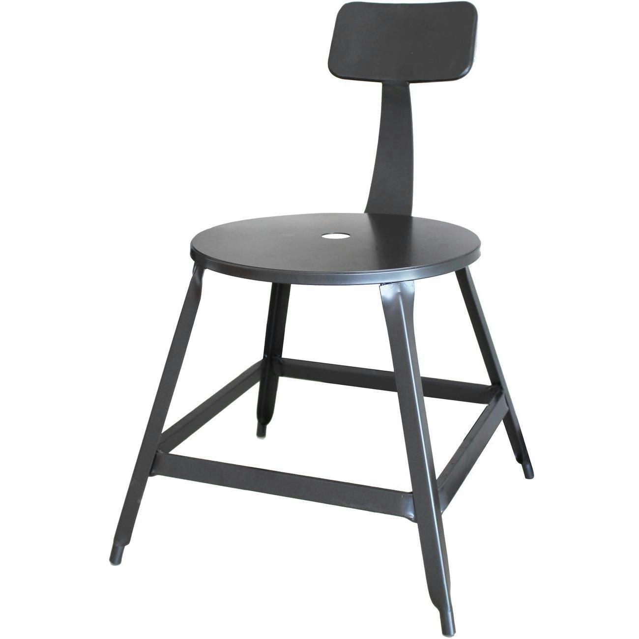 LOFT - Lot de 2 - Chaise assise metal gris pieds metal