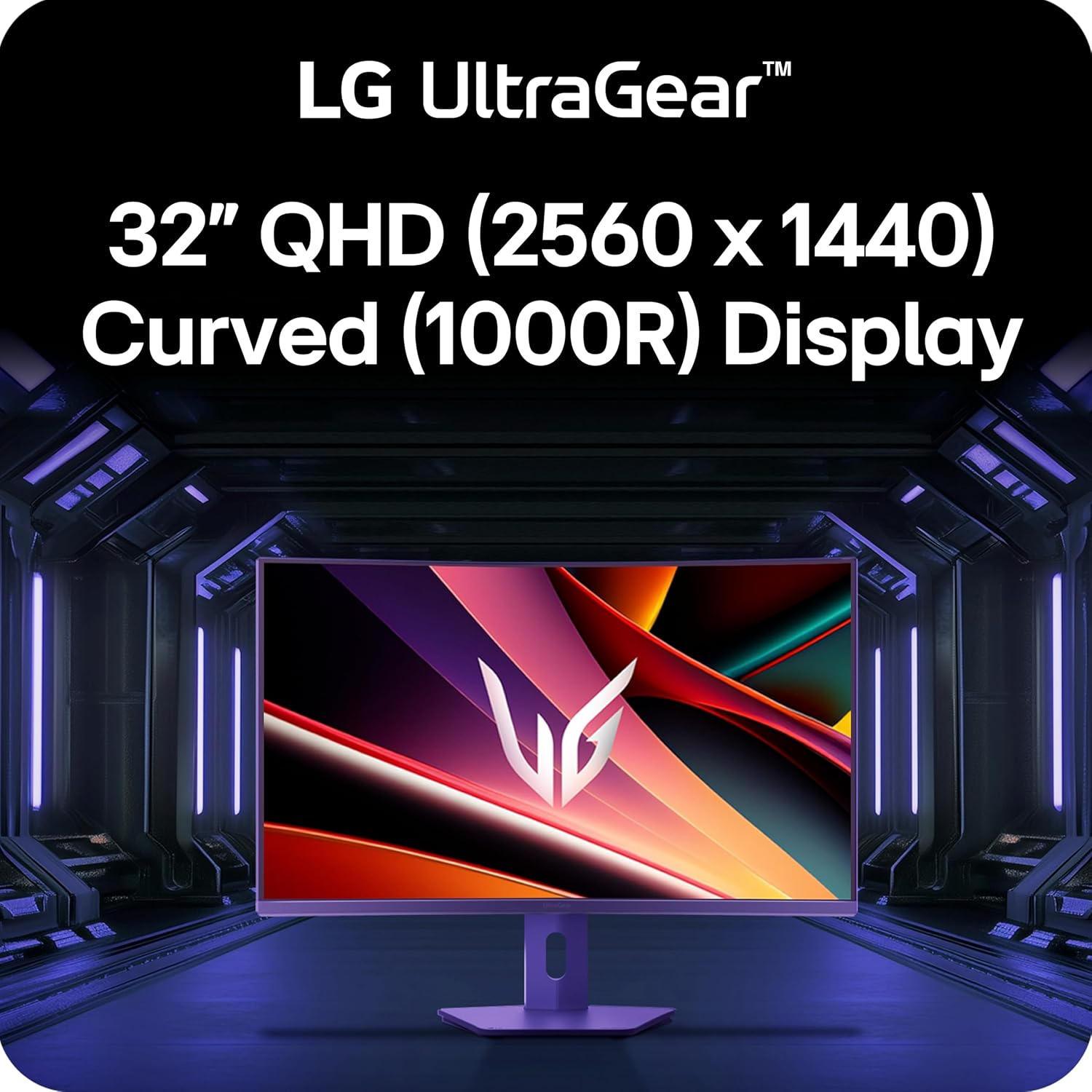 LG 32G600A-B 32-inch Ultragear QHD (2560 x 1440) Curved Gaming Monitor  180Hz  1ms  AMD FreeSync  HDMI  DisplayPort  Tilt/Height/Swivel Adjustable Stand  Black