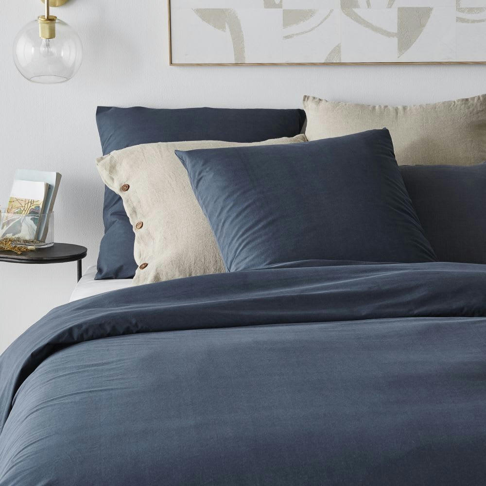 - Parure de lit en lyocell bleu marine 260x240