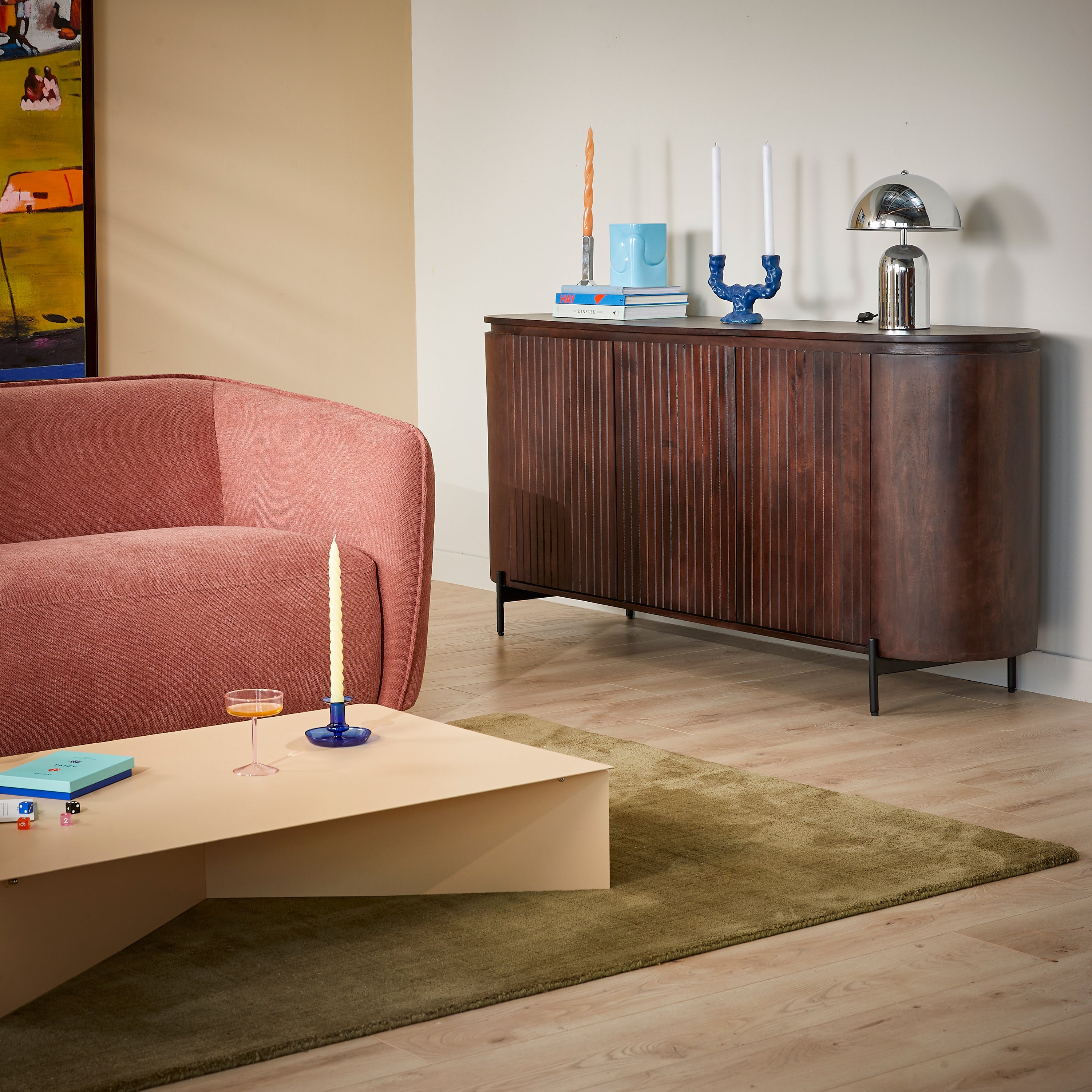 by fonQ Grand Dressoir Donkerbruin Mangohout - B 180 cm