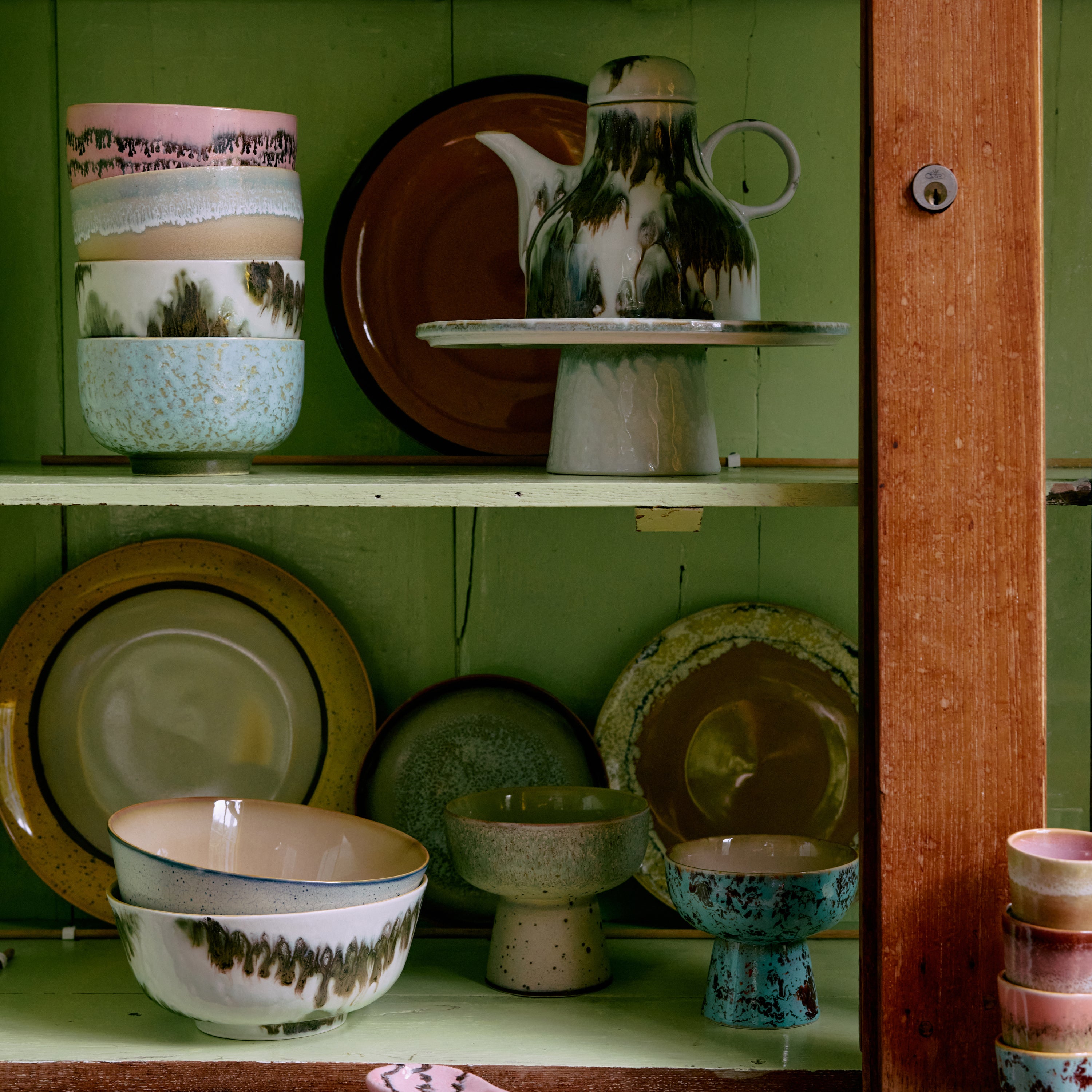 HKliving 70's Ceramics Taartplateau Ø 26 cm - Smudge