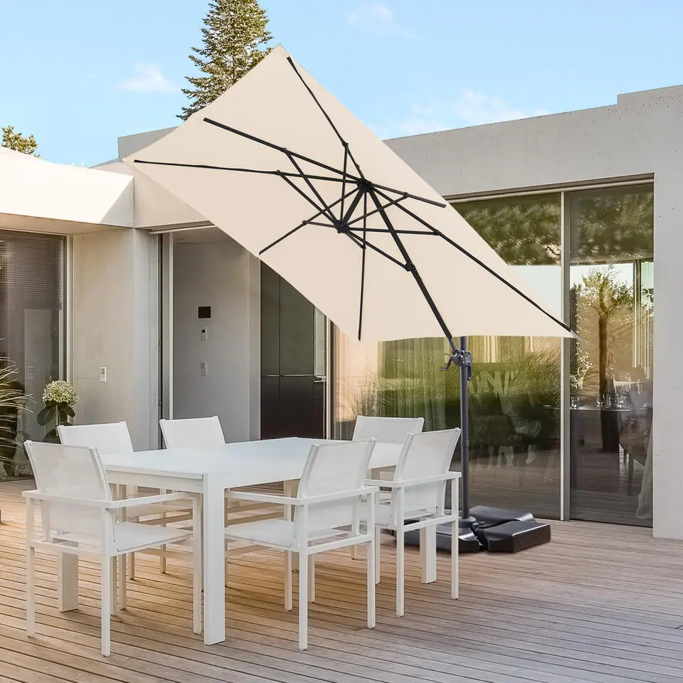 Tiltable Floating Parasol 250x250 cm - Starker schwimmender Sonnenschirm - Ecru