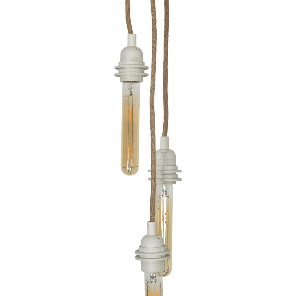 - Suspension 3 cordes douille blanche D12cm