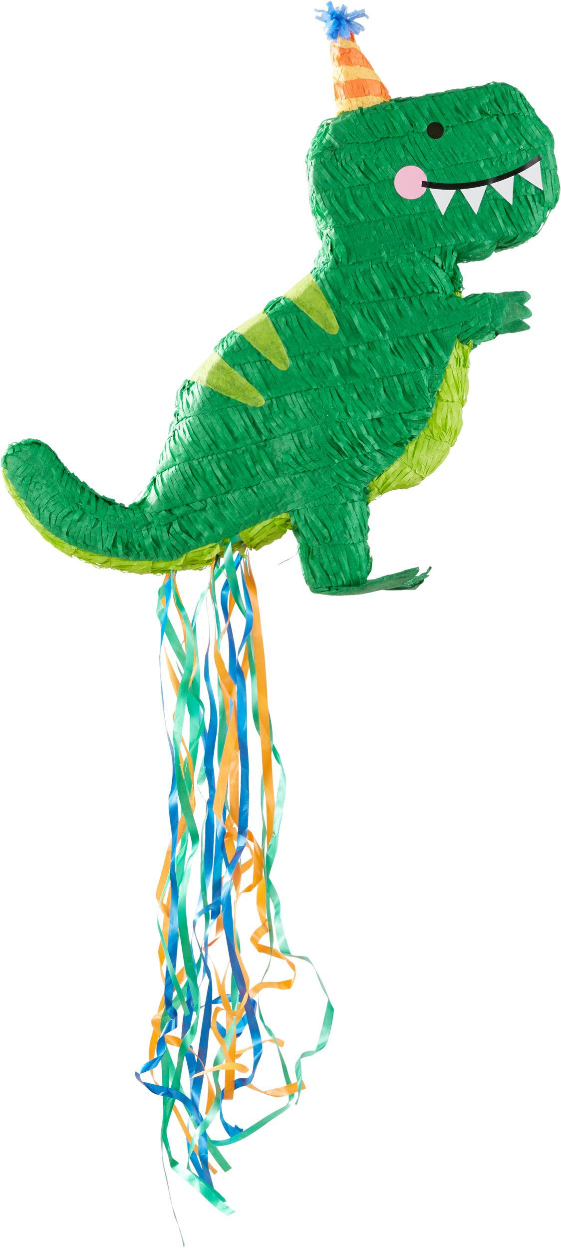 Dino-Mite T-Rex Dinosaur Pinata Hanging Pull String Decoration, Green, 22-in, Holds 2lb of Pinata Filler, for Birthday Parties