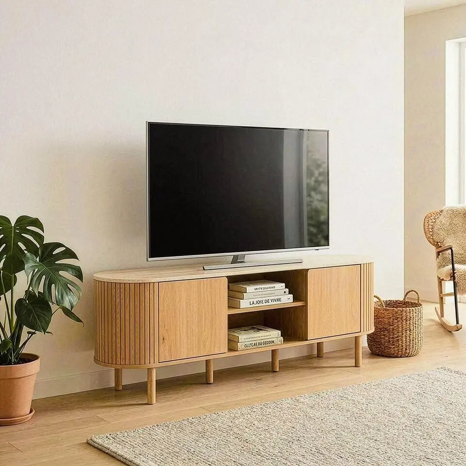 Calicosy - TV-meubel HELIOS - licht hout 140x40x52 cm