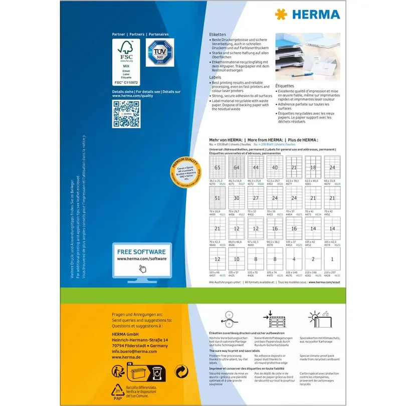 Etiketten 100er-Set Vielzweck-Etiketten Premium