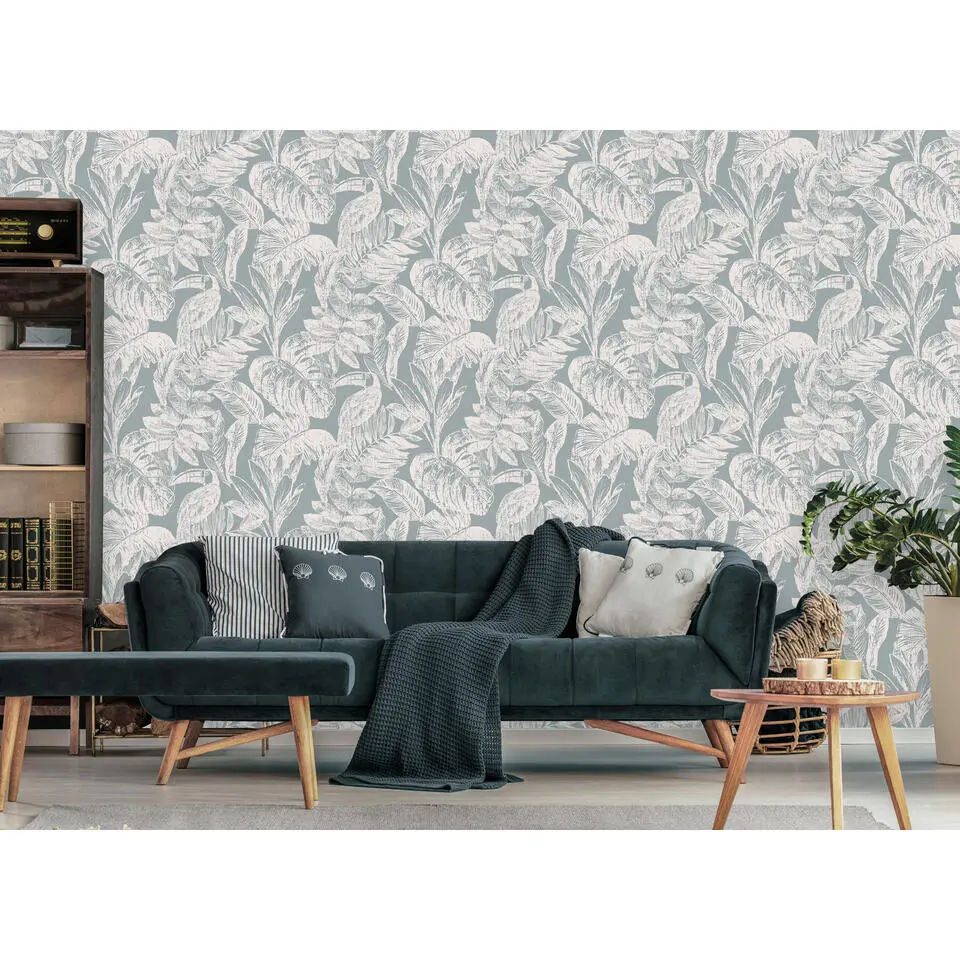 Dutch Wallcoverings - Myriad Rebecca grijs/wit - 0,53x10,05m