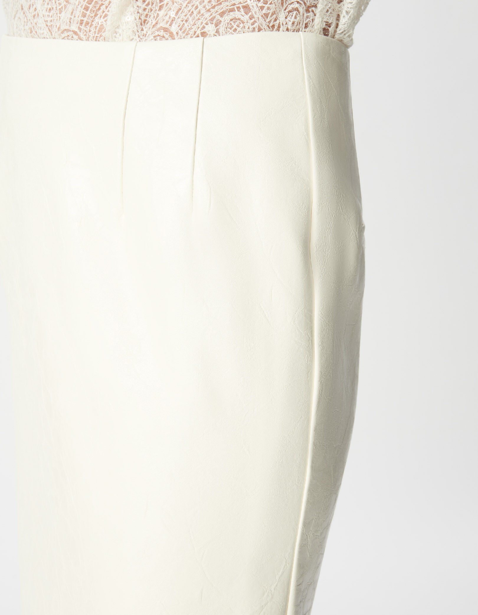 Jupe crayon longue blanche esprit rock Femme