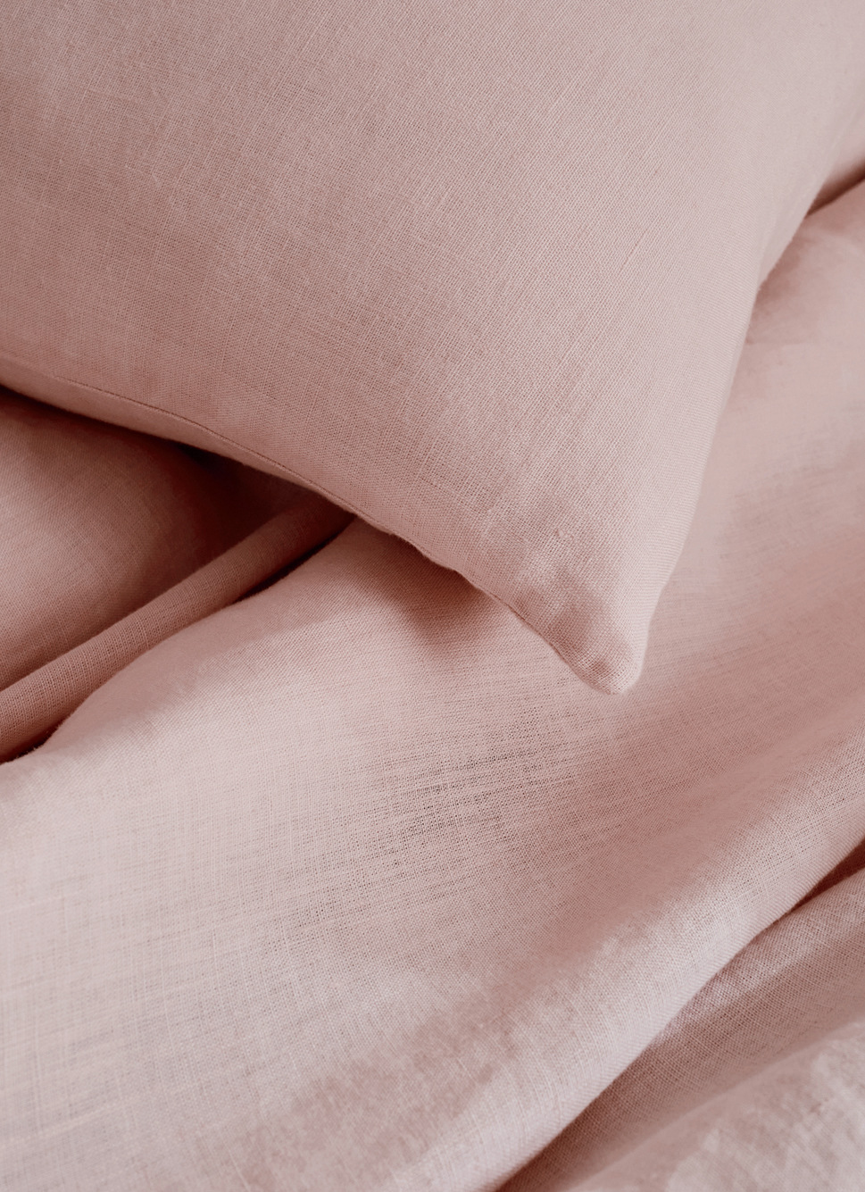 HOUSSE DE COUETTE EN LIN LAVÉ ROSE