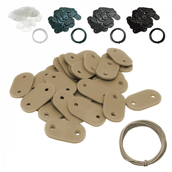 Lot de 50 kits de fixation pour brise vue, canisse anti-UV - Beige - Linxor