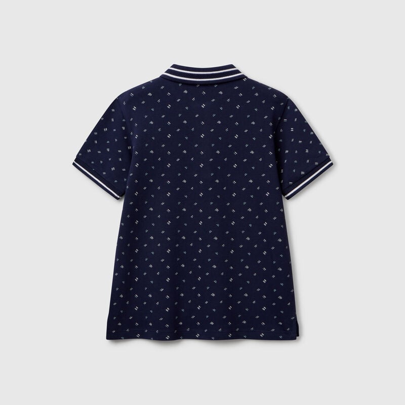 Micro patterned polo shirt in pure cotton