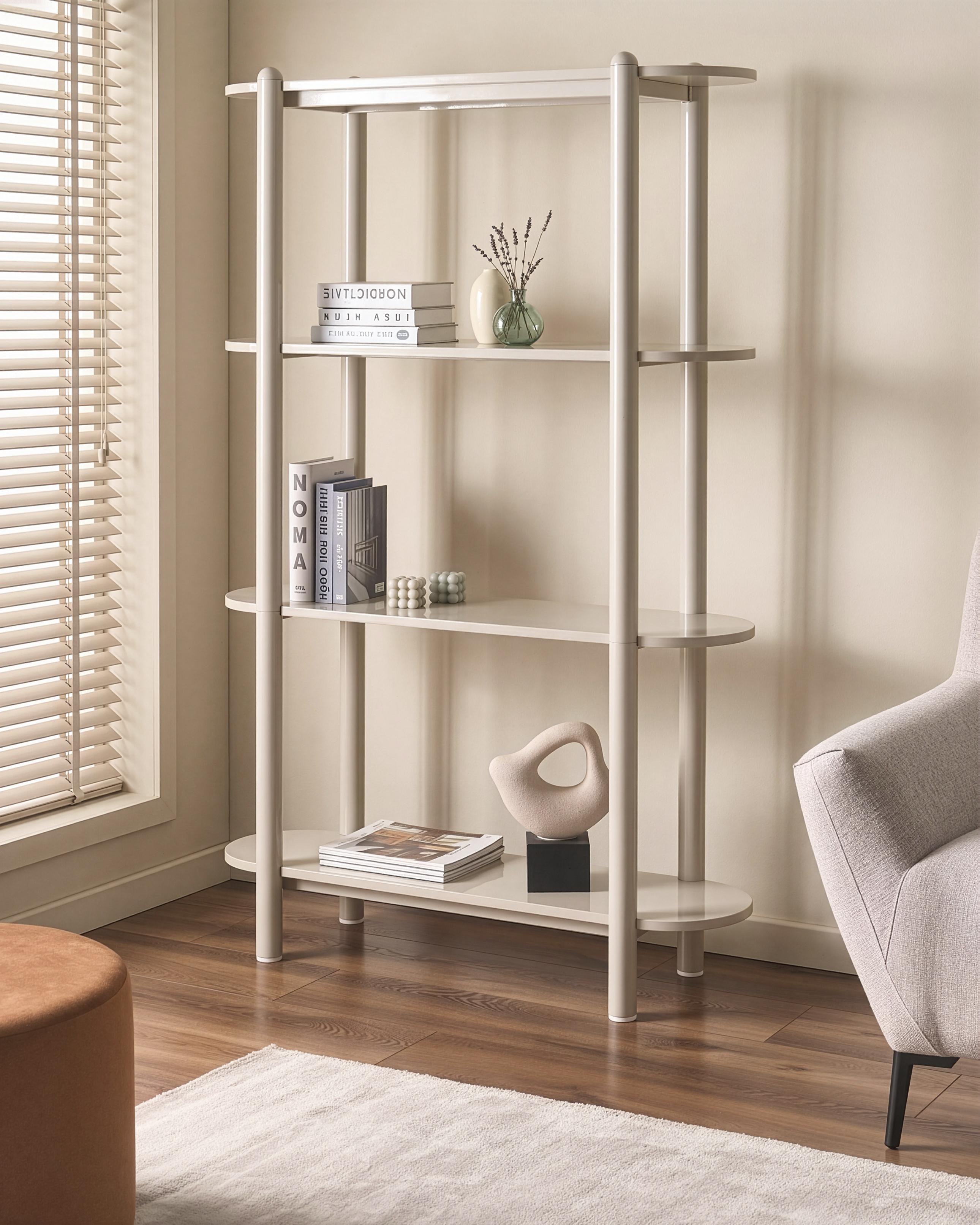 3 Tier Bookcase GRANITY 170 cm Beige