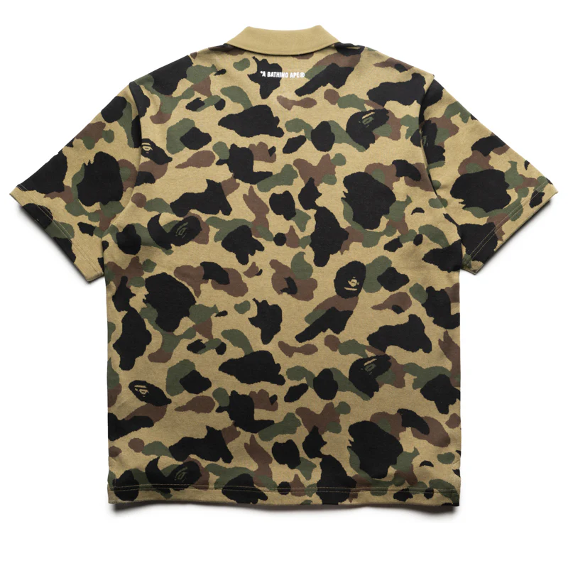 A Bathing Ape 1st Camo Jacquard Relax Fit Polo Shirt - Green