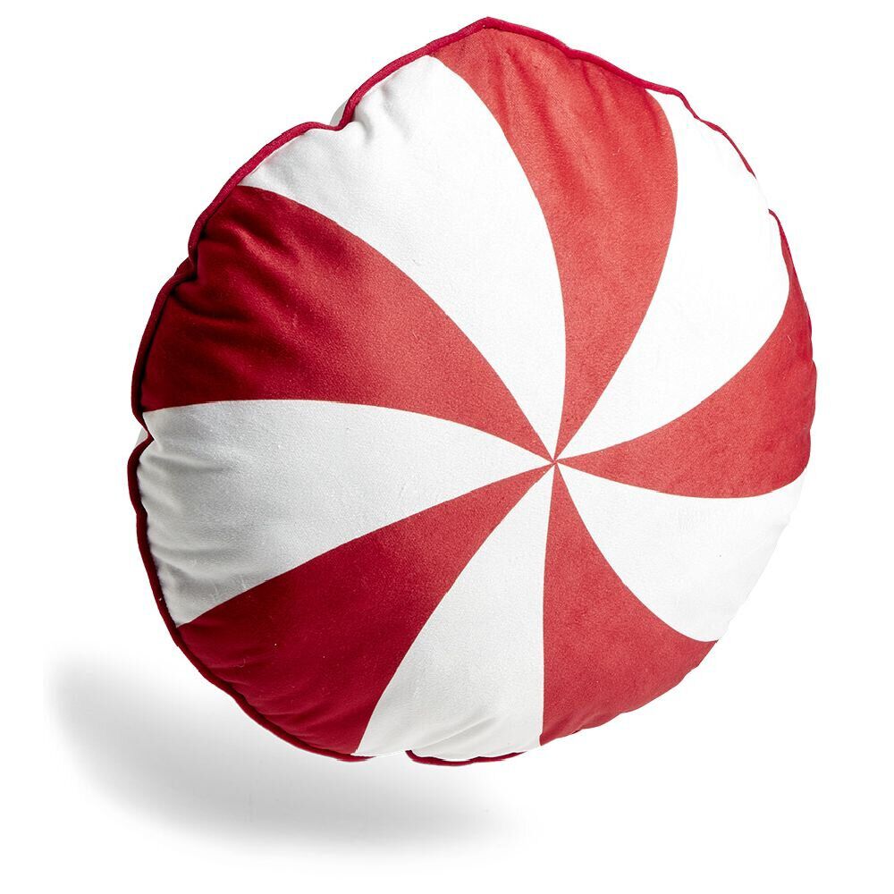 Coussin bonbon rouge et blanc Ø40cm